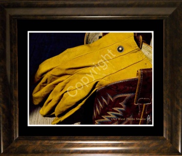 End of Days Work Boots and Work Gloves Matted & Framed