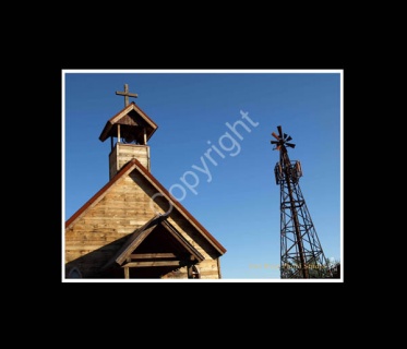 Higher Power Print Wooded Church & Windmill